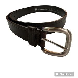 Reward Mens Full Grain Leather Deep Chocolate Belt 34